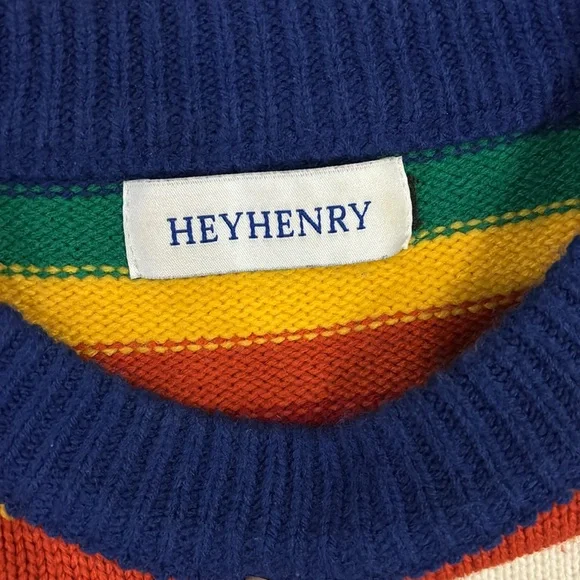 HEY HENRY Rainbow Striped Long Sleeve Sweater - Picture 5 of 8